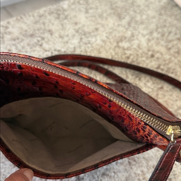 Brahmin Rich Red Embossed Crossbody Bag - Picture 3 of 11